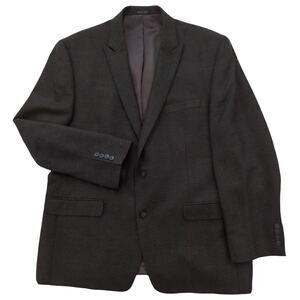 Calvin Klein Men's 100% Wool Brown Black 2 Button Blazer Sport Coat Size 46R